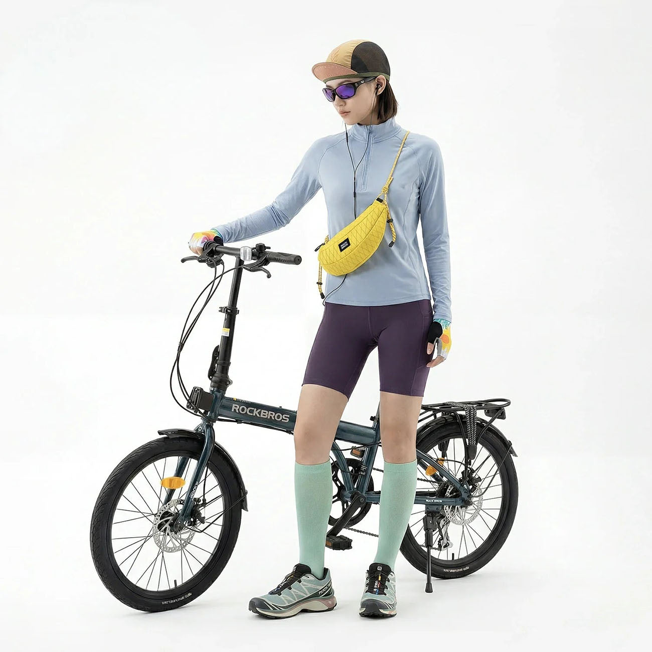 Rockbros H74 dviračio krepšys vairo arba bananų pečiui 1,8L - Geltonas -- Bicycle Bags