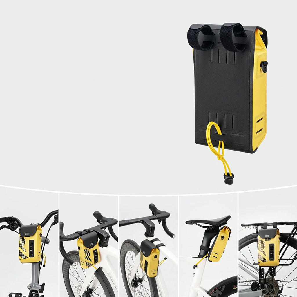 Rockbros AS-160 vandeniui atsparus vairo dviračio krepšys 1,3L - Geltonas -- Bicycle Bags
