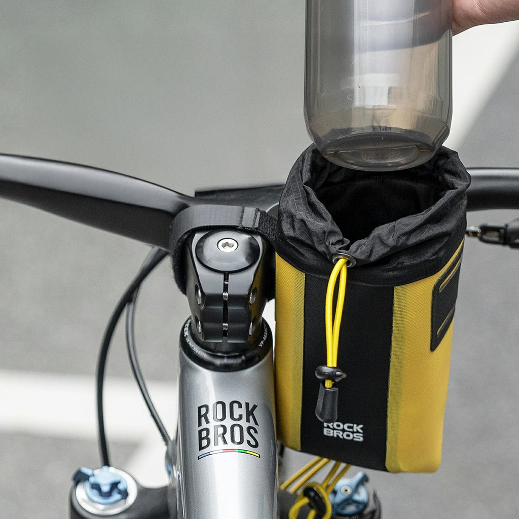 Rockbros AS-162 vandensaugus dviračio žnybo butelio krepšys - geltonas -- Bicycle Bags