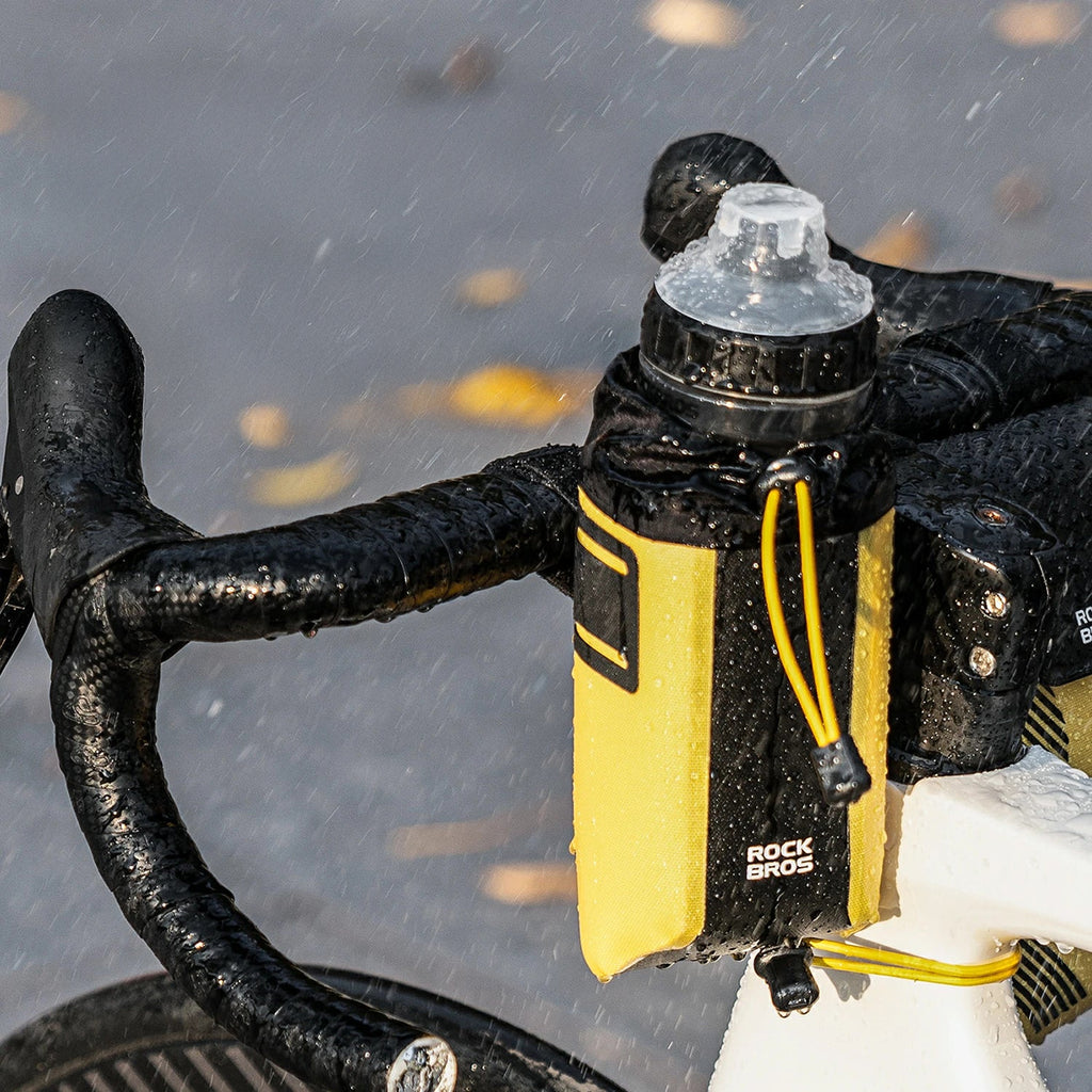 Rockbros AS-162 vandensaugus dviračio žnybo butelio krepšys - geltonas -- Bicycle Bags