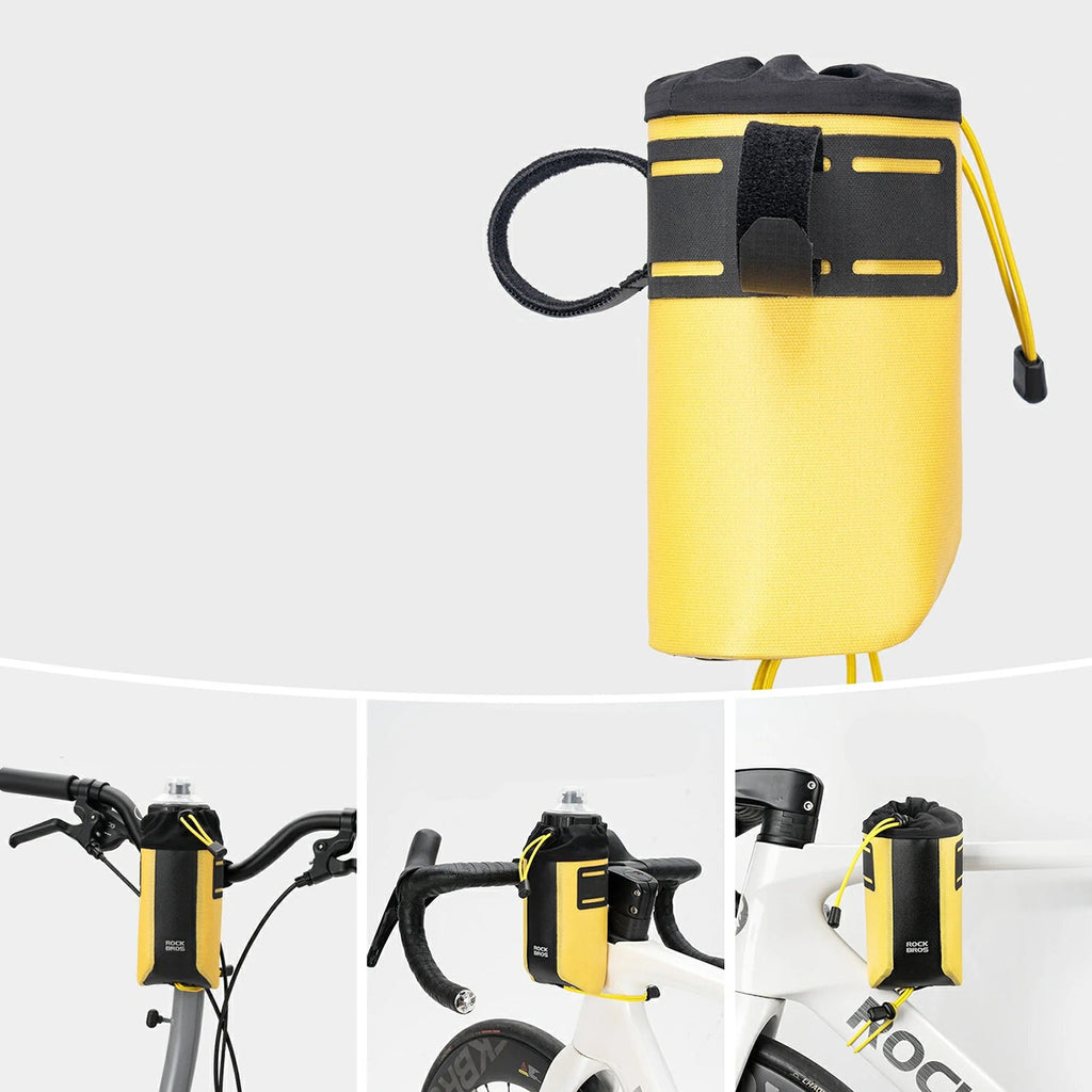 Rockbros AS-162 vandensaugus dviračio žnybo butelio krepšys - geltonas -- Bicycle Bags