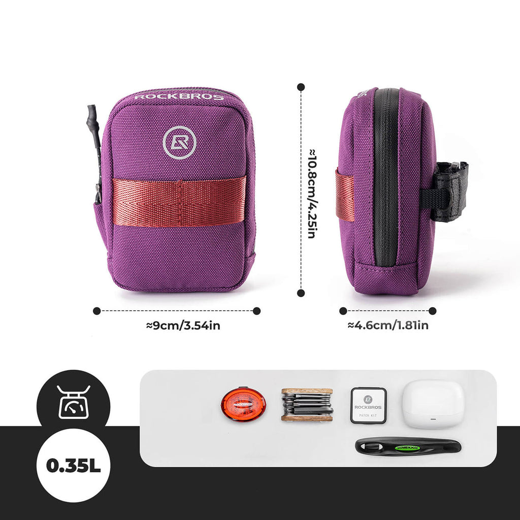 Rockbros F006 dviračio balto krepšys 0,35 l - violetinis -- Bicycle Bags