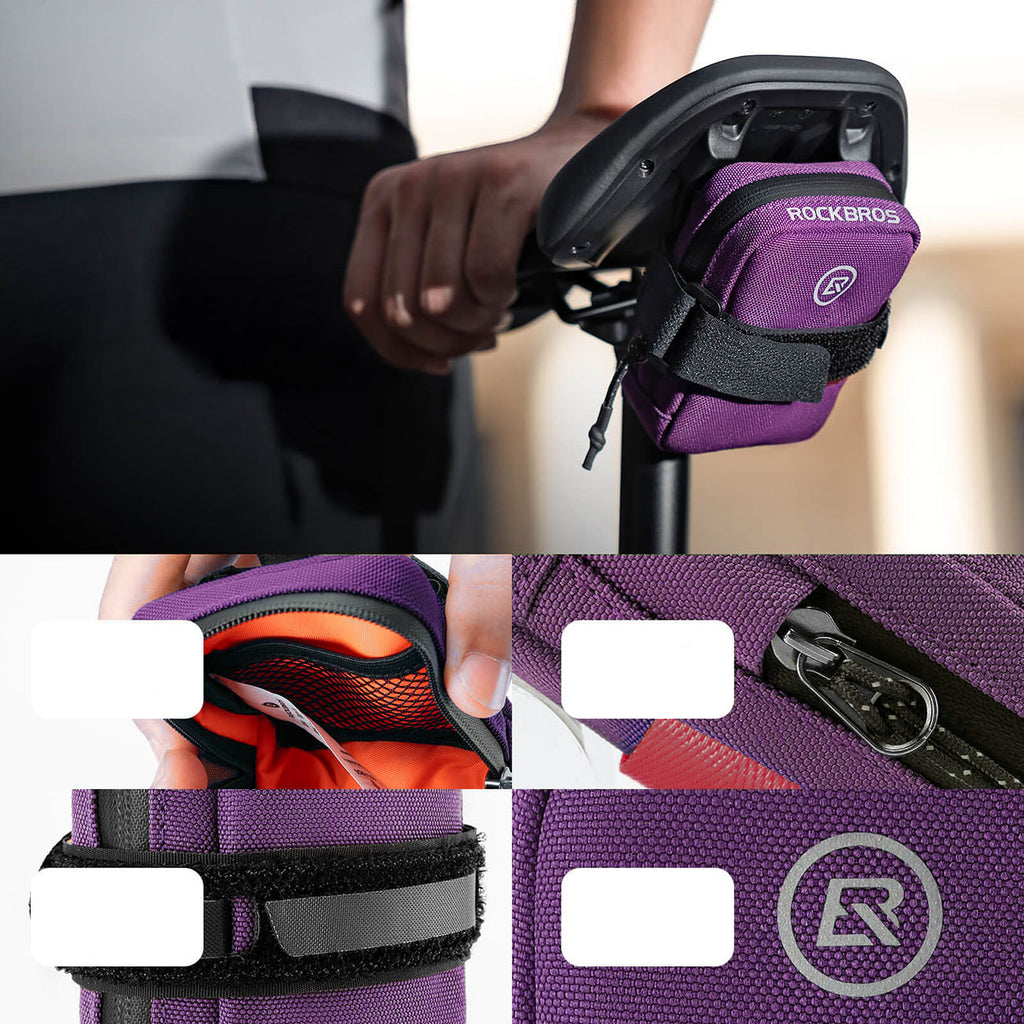 Rockbros F006 dviračio balto krepšys 0,35 l - violetinis -- Bicycle Bags