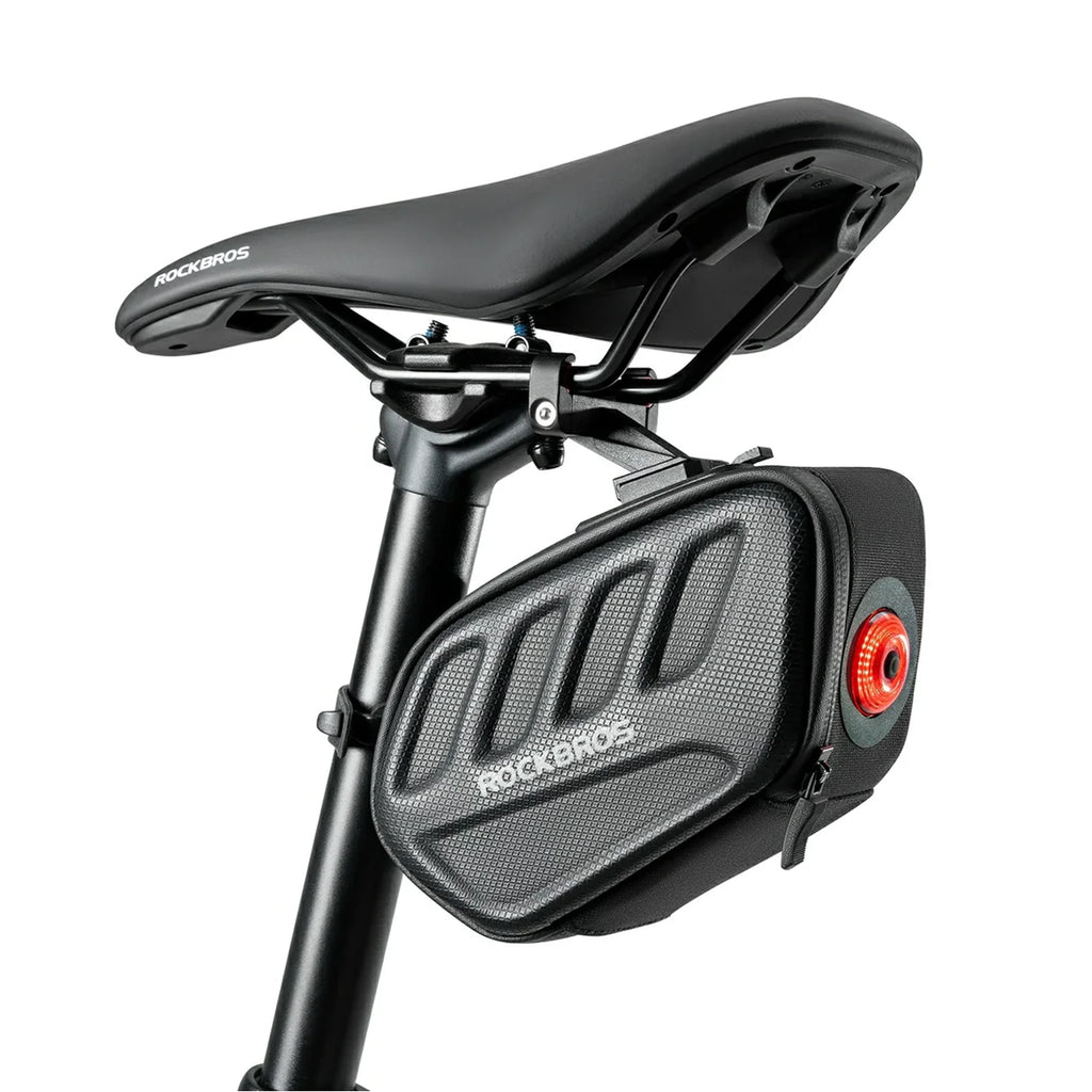 Rockbros C61 Dviračio balno krepšys su išmaniąja galine šviesa 0.45L - Juodas -- Bicycle Bags
