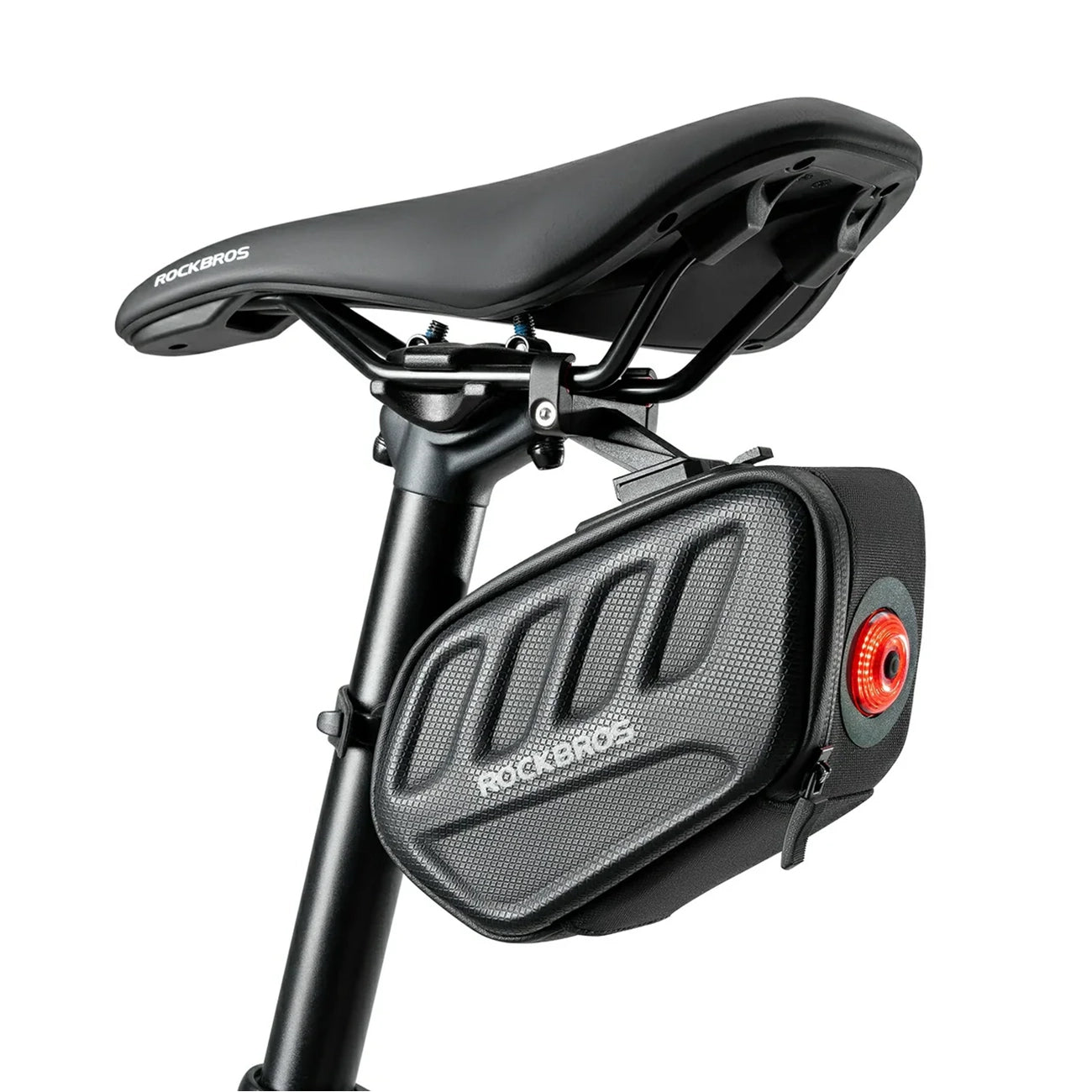 Rockbros C61 Dviračio balno krepšys su išmaniąja galine šviesa 0.45L - Juodas -- Bicycle Bags