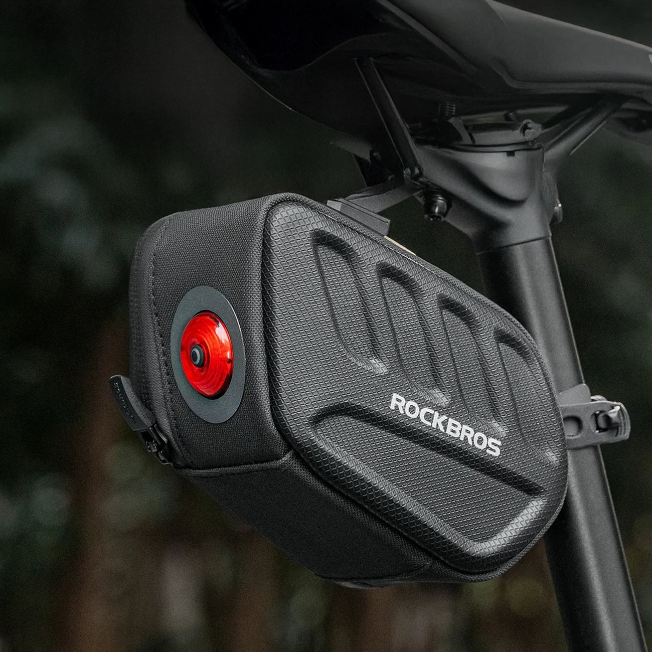 Rockbros C61 Dviračio balno krepšys su išmaniąja galine šviesa 0.45L - Juodas -- Bicycle Bags