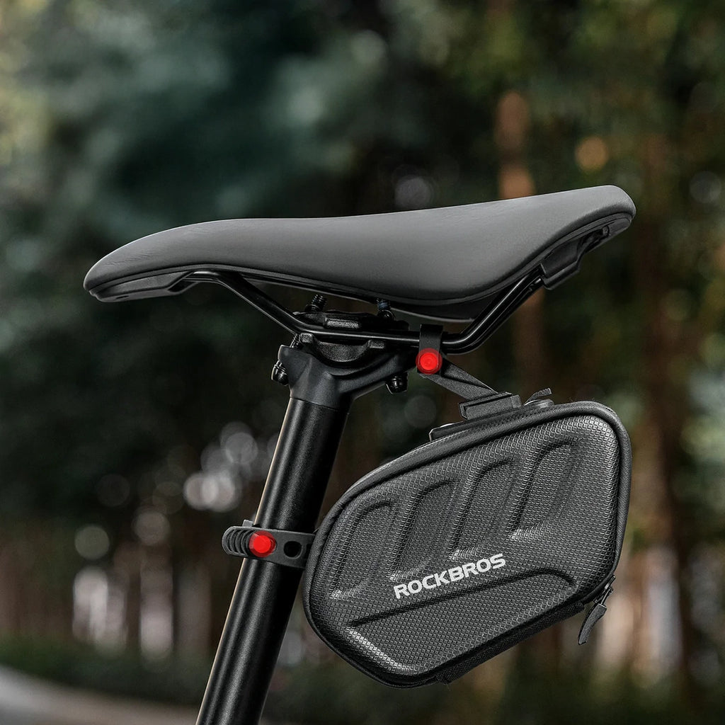 Rockbros C61 Dviračio balno krepšys su išmaniąja galine šviesa 0.45L - Juodas -- Bicycle Bags