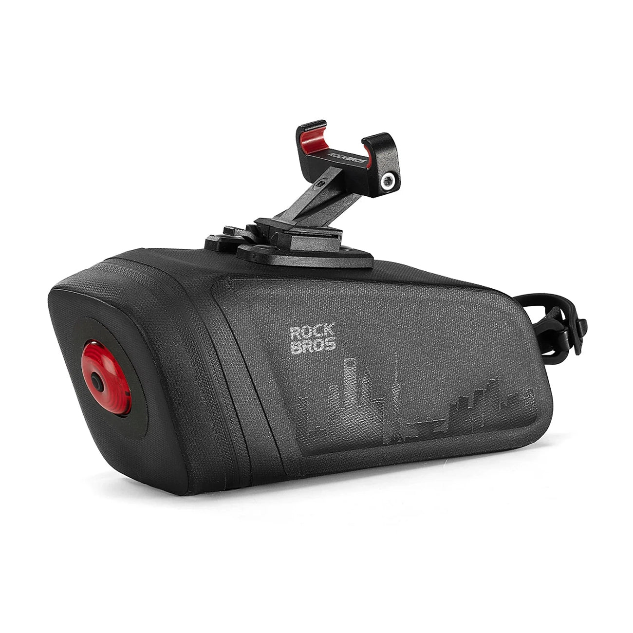 Rockbros AS-141 Lengvas dviračio balno krepšys su išmaniąja galine šviesa - Juodas -- Bicycle Bags