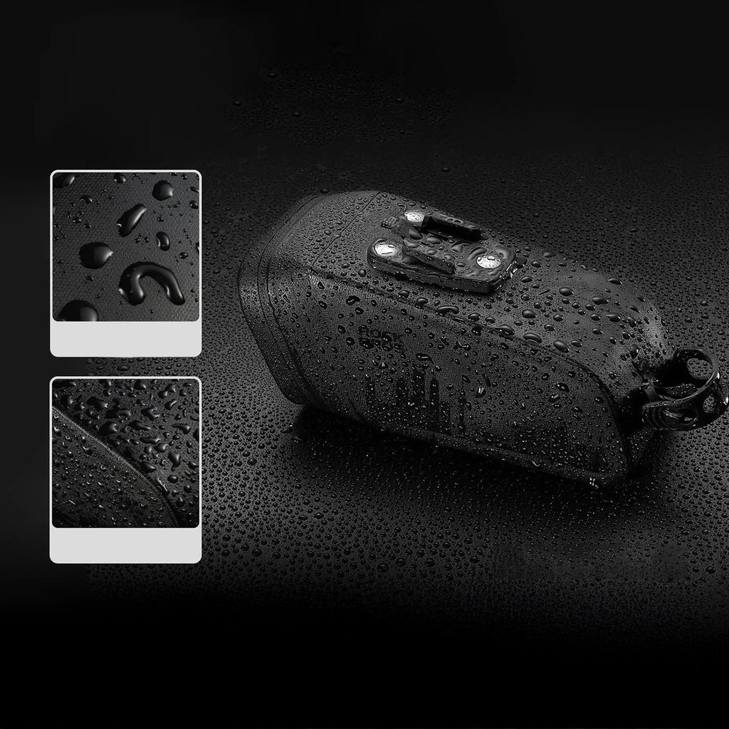 Rockbros AS-141 Lengvas dviračio balno krepšys su išmaniąja galine šviesa - Juodas -- Bicycle Bags