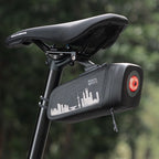 Rockbros AS-141 Lengvas dviračio balno krepšys su išmaniąja galine šviesa - Juodas -- Bicycle Bags