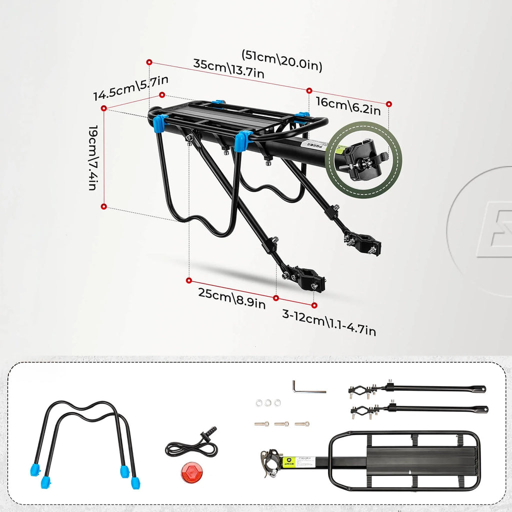 Rockbros Shelves HJ10010 greito montavimo dviračio stelažas su atšvaitais - juoda -- Cycling Accessories