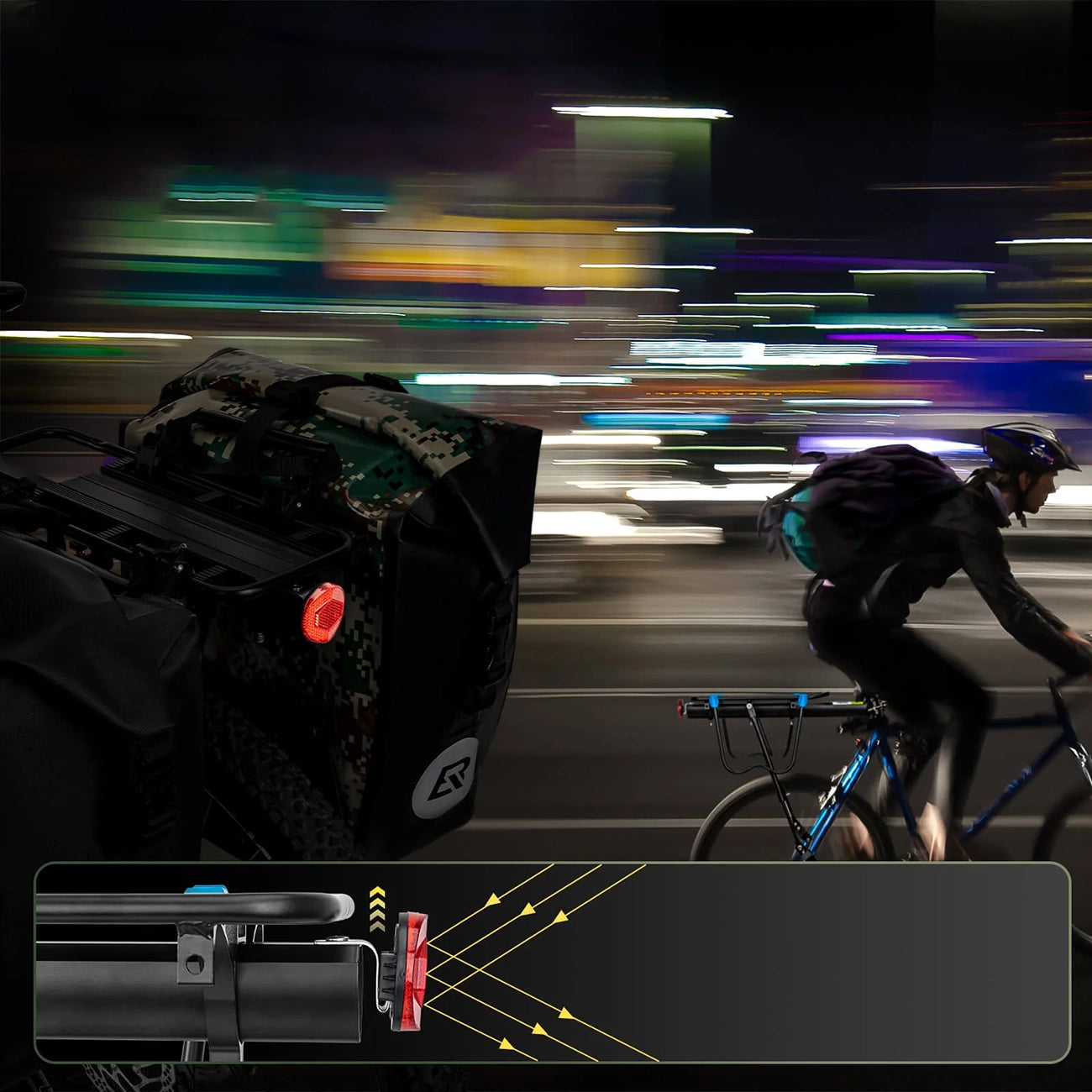 Rockbros Shelves HJ10010 greito montavimo dviračio stelažas su atšvaitais - juoda -- Cycling Accessories