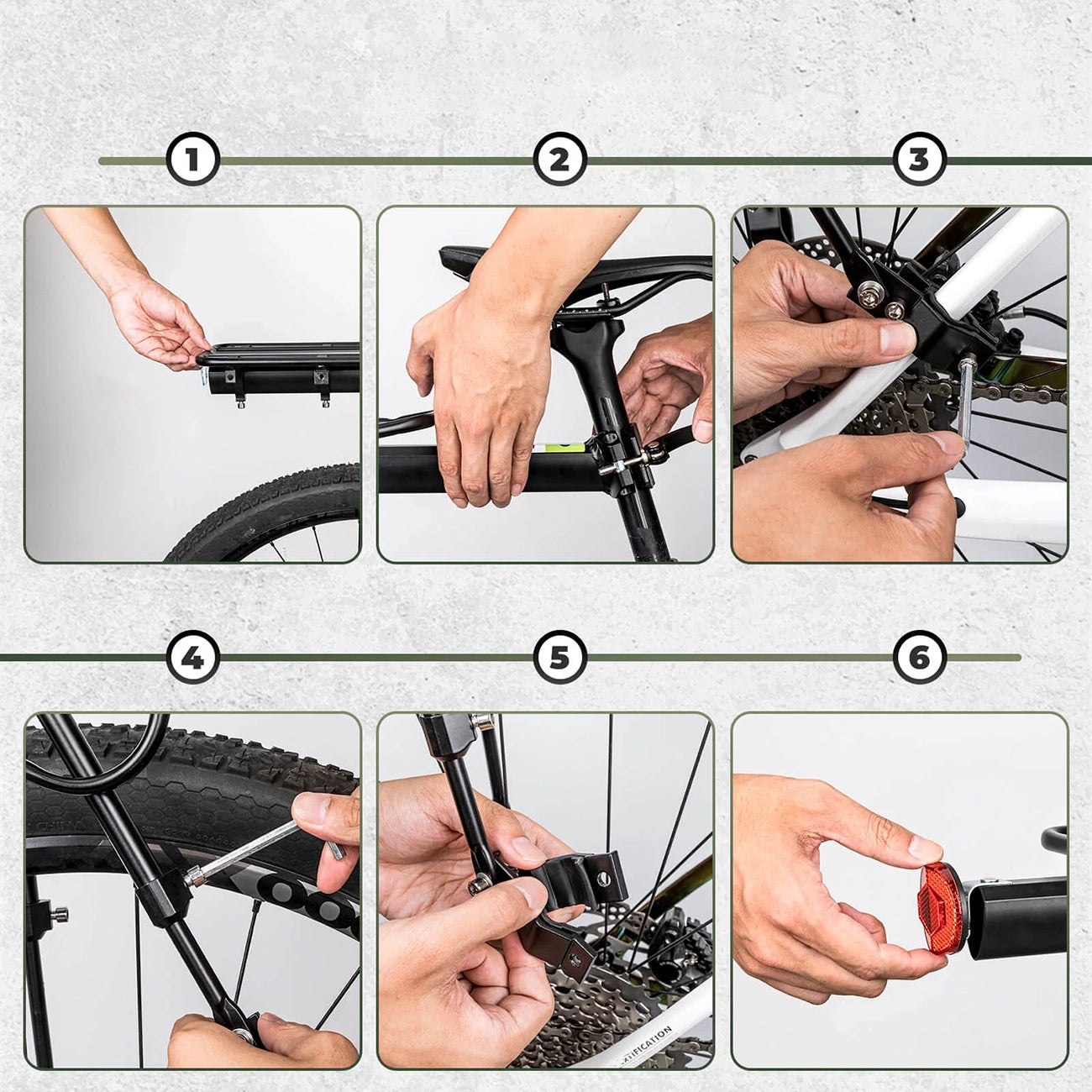 Rockbros Shelves HJ10010 greito montavimo dviračio stelažas su atšvaitais - juoda -- Cycling Accessories