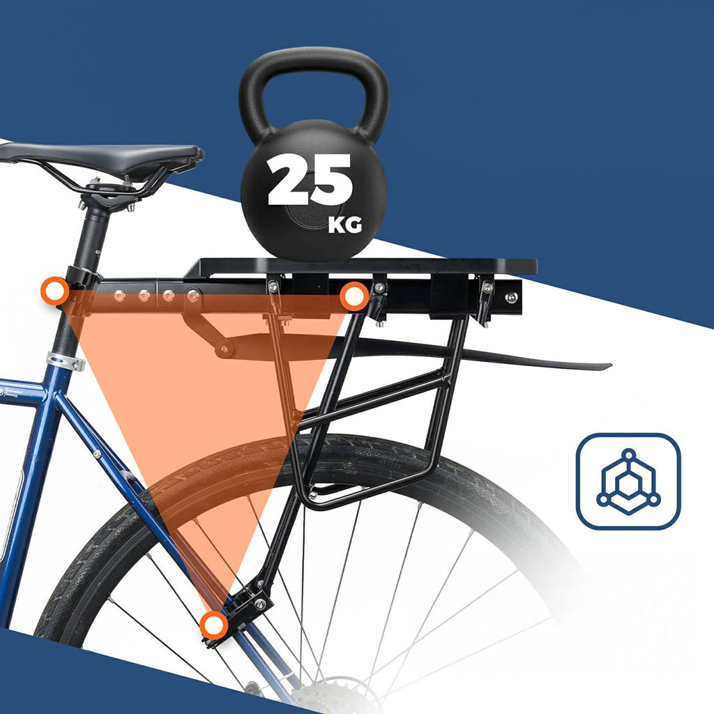 Rockbros RBHJ-1 Black Diamond dviračio bagažinė su purvo apsauga ir greitojo atleidimo sistema 26-29" kalnų dviračiams -...