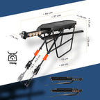 Rockbros RBHJ-1 Black Diamond dviračio bagažinė su purvo apsauga ir greitojo atleidimo sistema 26-29" kalnų dviračiams -...
