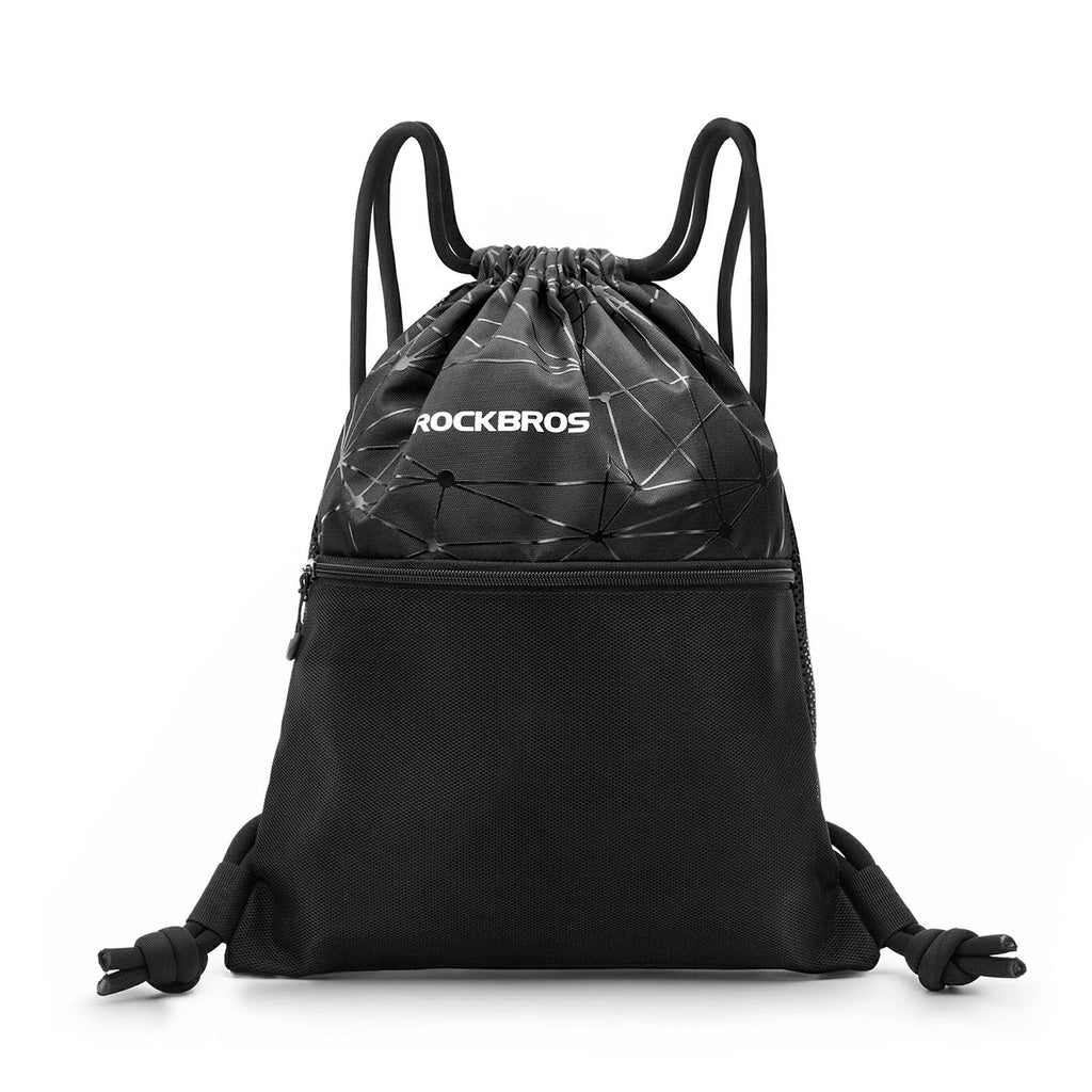 Rockbros D49-2 sporto kuprinė su raištu, užtrauktuku ir vėdinamu nugara 9 l - juoda -- Bicycle Bags