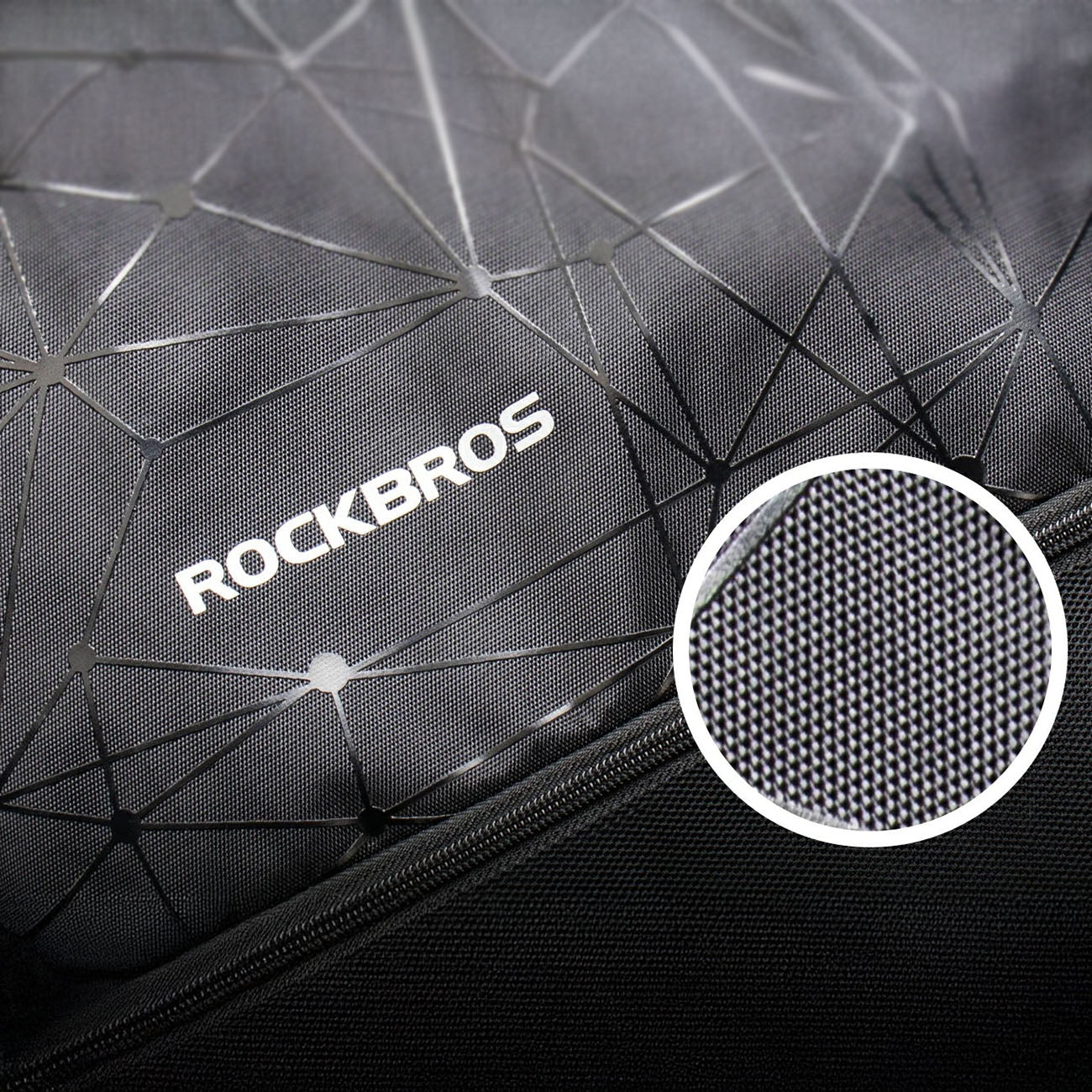 Rockbros D49-2 sporto kuprinė su raištu, užtrauktuku ir vėdinamu nugara 9 l - juoda -- Bicycle Bags