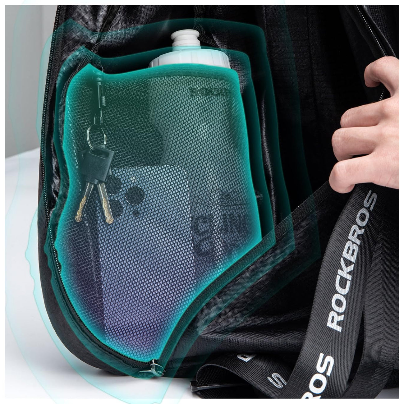 Rockbros H34 kuprinė su šalmu laikikiu - juoda -- Bicycle Bags