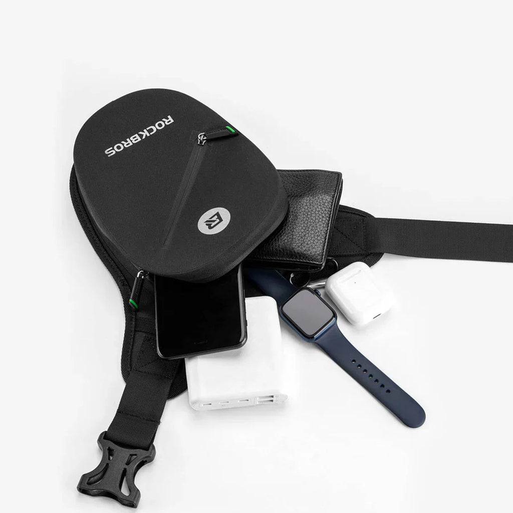 Rockbros AS-081 motociklo šoninis arba peties krepšys 1L - juoda -- Bicycle Bags