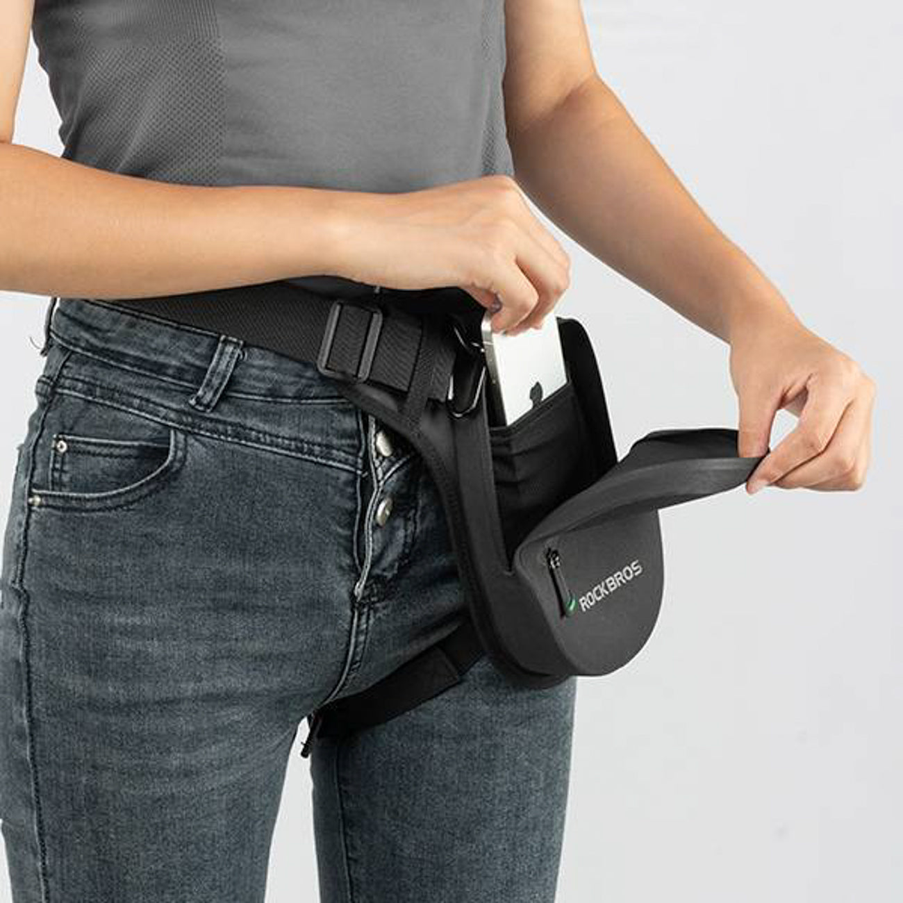 Rockbros AS-081 motociklo šoninis arba peties krepšys 1L - juoda -- Bicycle Bags