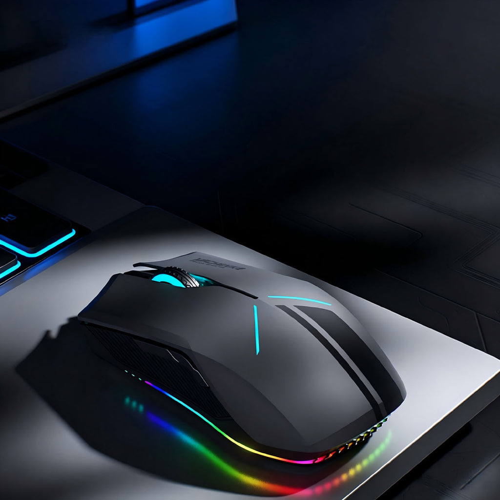 Machenike M721 belaidis žaidimų pelė 10000 DPI su RGB fono šviesa - juoda -- Gaming Accessories