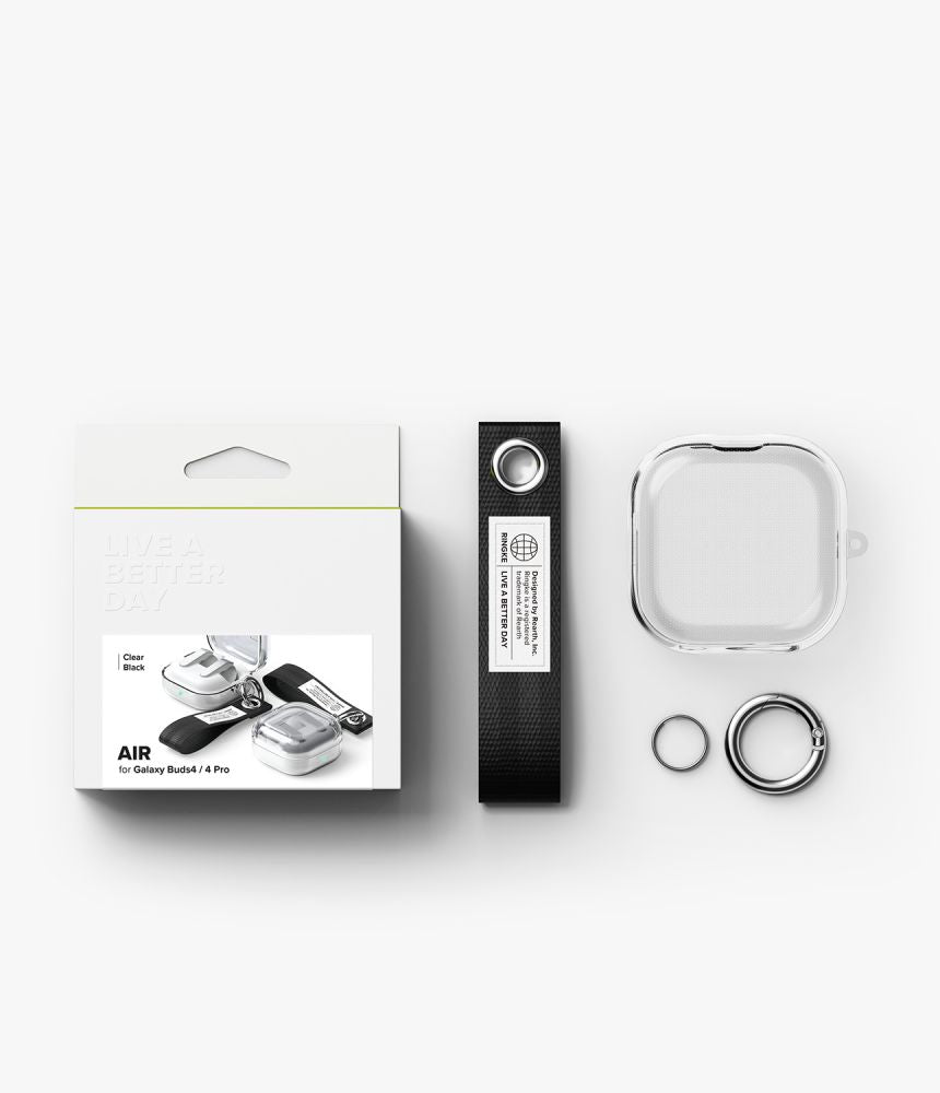 Dėklas Ringke Air skirtas Samsung Galaxy Buds 4 / 4 Pro - skaidrus -- Samsung Galaxy Buds 4 / Samsung Galaxy Buds 4 Pro