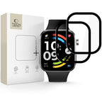 Tech-Protect Glass Flex+ 2 vnt. rinkinys hibridinis stiklas Xiaomi Redmi Watch 6 - Juodas -- Xiaomi Redmi Watch 6