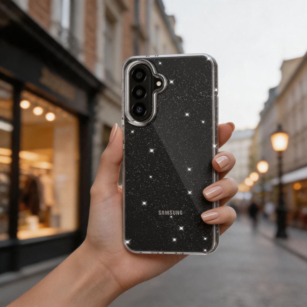 Dėklas Tech-Protect FlexAir skirtas Samsung Galaxy A27 5G - skaidrus su blizgučiais -- Samsung Galaxy A27 5G