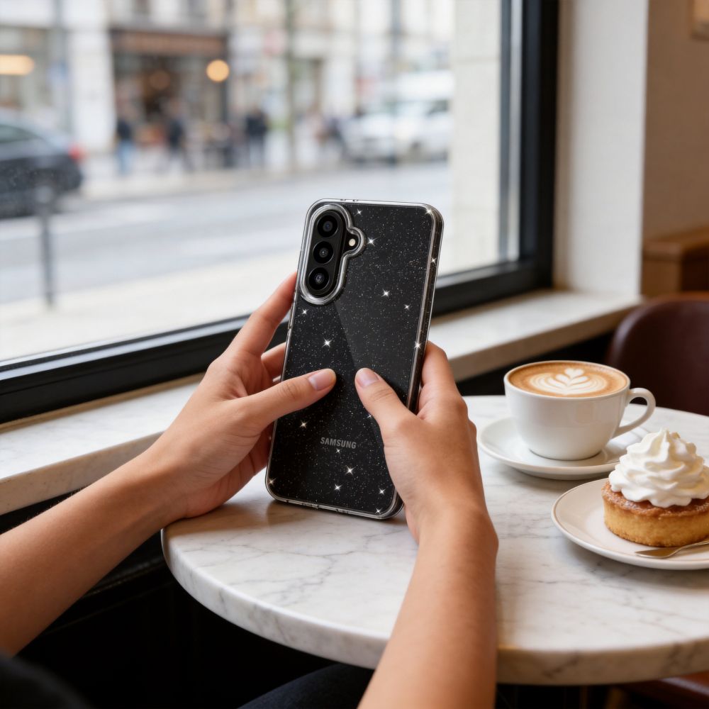 Dėklas Tech-Protect FlexAir skirtas Samsung Galaxy A27 5G - skaidrus su blizgučiais -- Samsung Galaxy A27 5G