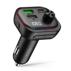 Tech-Protect CC07 automobilinis įkroviklis 3 prievadai PD 54W + FM Bluetooth siųstuvas - juodas -- Cell phone chargers