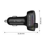 Tech-Protect CC07 automobilinis įkroviklis 3 prievadai PD 54W + FM Bluetooth siųstuvas - juodas -- Cell phone chargers
