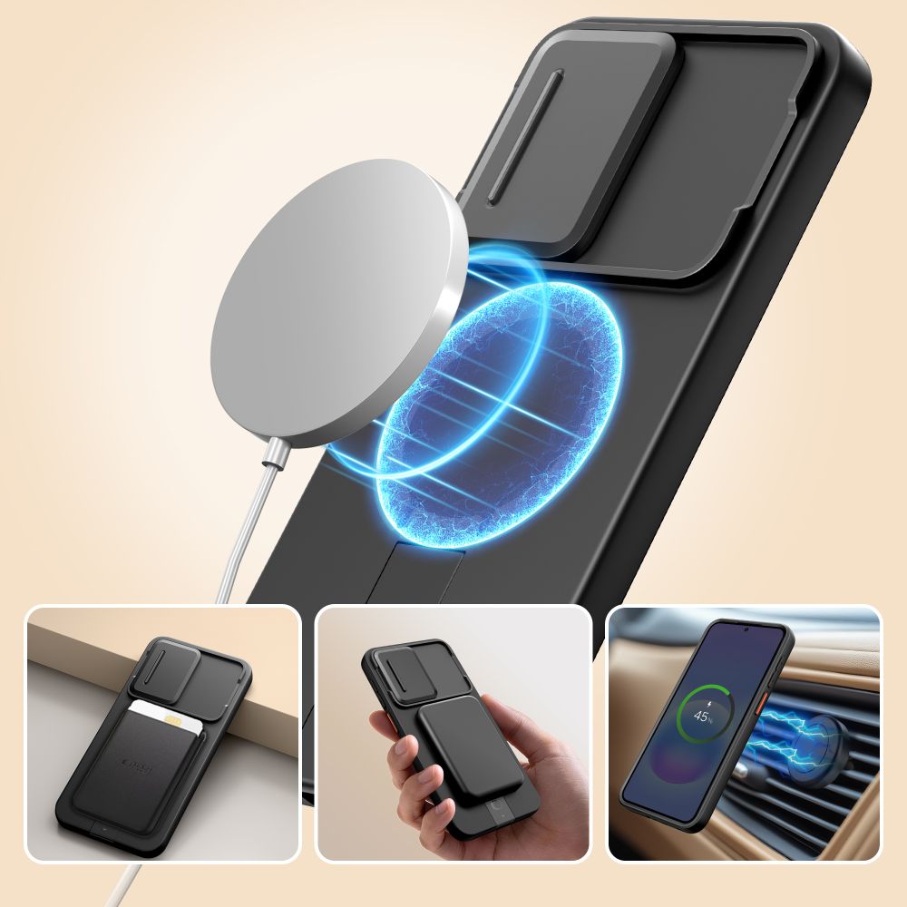 Tech-Protect Kevlar Aura MagSafe dėklas Samsung Galaxy A57 - juodai oranžinis -- Samsung Galaxy A57