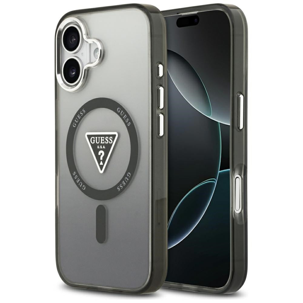 Guess IML Gradient Triangle Logo MagSafe dėklas iPhone 17 - juodas -- iPhone 17
