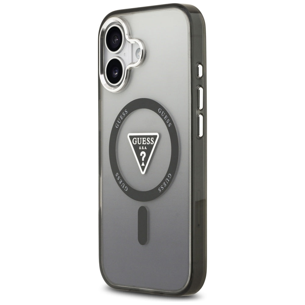 Guess IML Gradient Triangle Logo MagSafe dėklas iPhone 17 - juodas -- iPhone 17