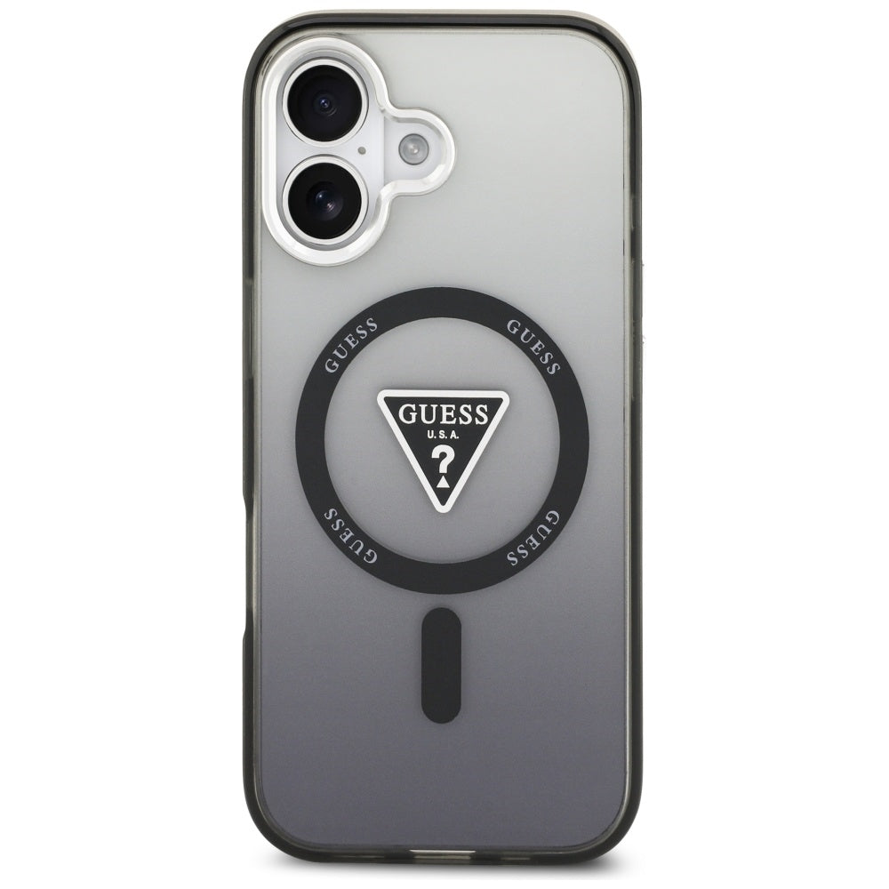Guess IML Gradient Triangle Logo MagSafe dėklas iPhone 17 - juodas -- iPhone 17