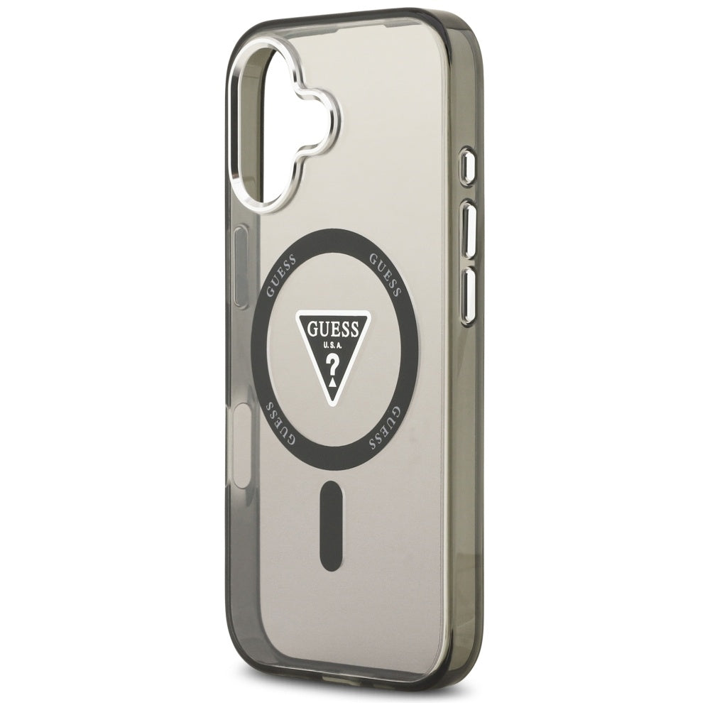 Guess IML Gradient Triangle Logo MagSafe dėklas iPhone 17 - juodas -- iPhone 17