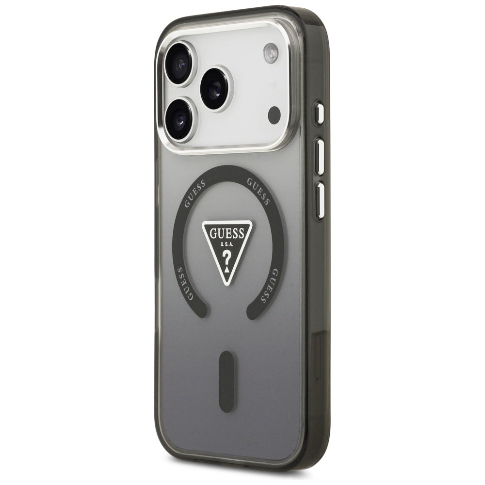 Guess IML Gradient Triangle Logo MagSafe dėklas iPhone 17 Pro - juodas -- iPhone 17 Pro