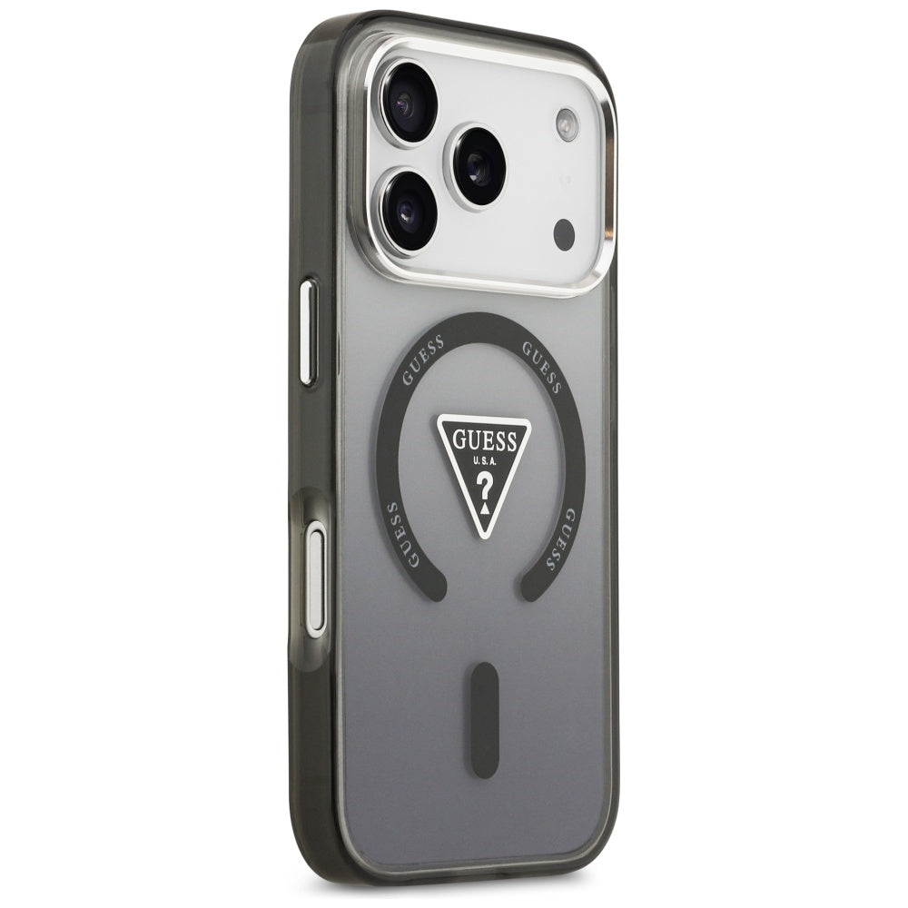 Guess IML Gradient Triangle Logo MagSafe dėklas iPhone 17 Pro - juodas -- iPhone 17 Pro