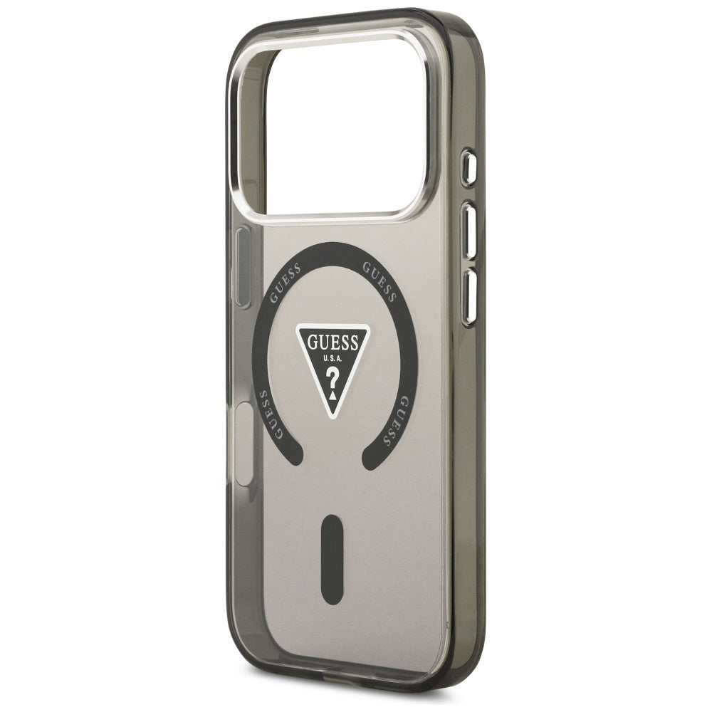 Guess IML Gradient Triangle Logo MagSafe dėklas iPhone 17 Pro Max - juodas -- iPhone 17 Pro Max