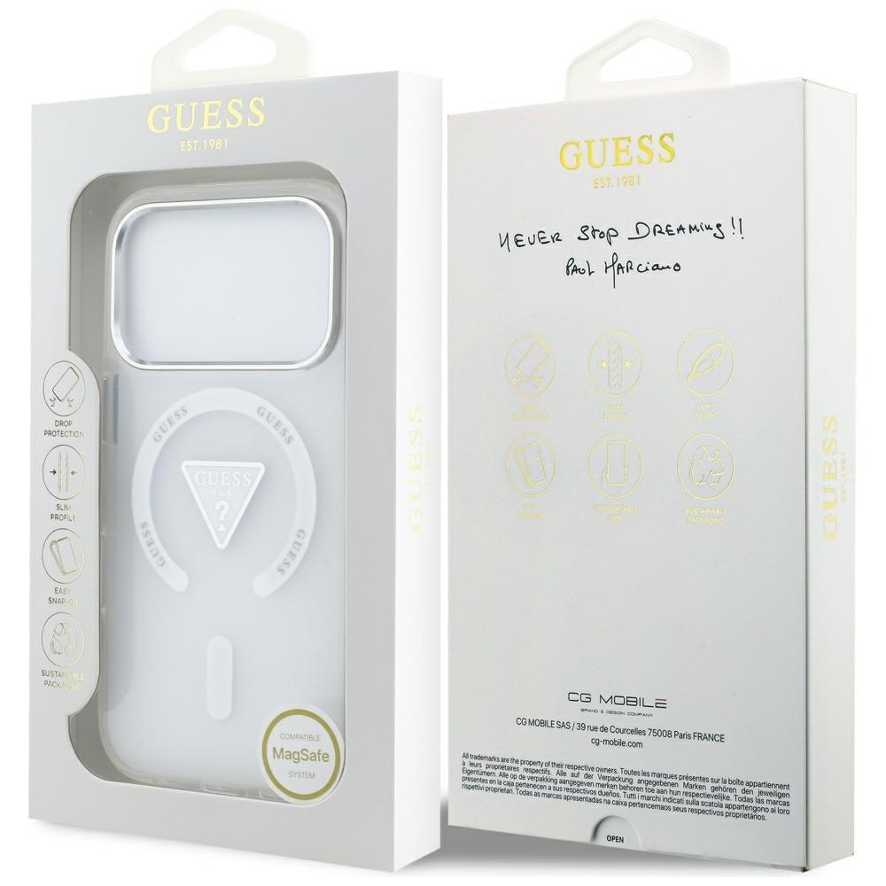 Guess IML Gradient Triangle Logo MagSafe dėklas iPhone 17 Pro - skaidrus -- iPhone 17 Pro