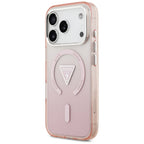 Guess IML Gradient Triangle Logo MagSafe dėklas iPhone 17 Pro - rožinis -- iPhone 17 Pro