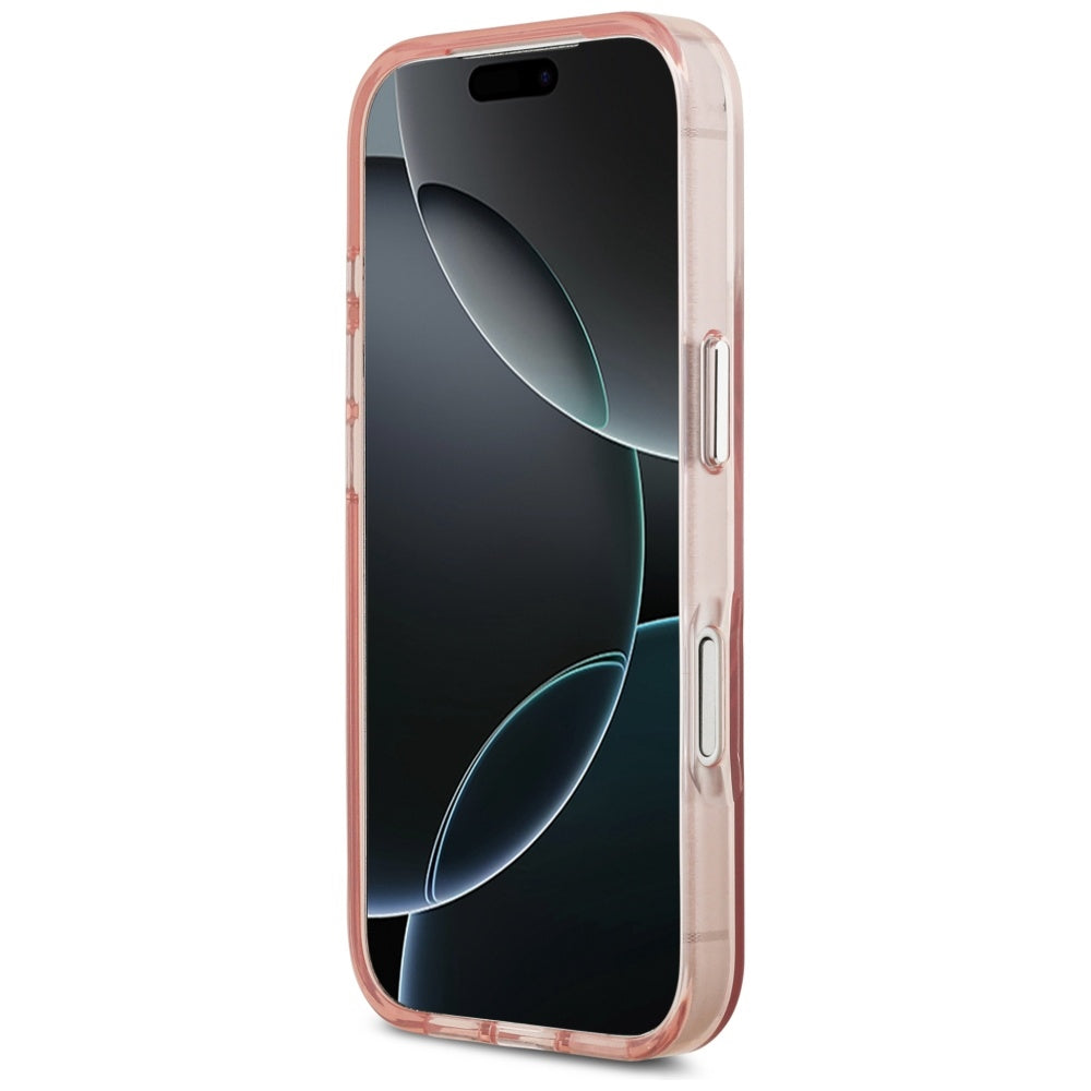 Guess IML Gradient Triangle Logo MagSafe dėklas iPhone 17 Pro - rožinis -- iPhone 17 Pro