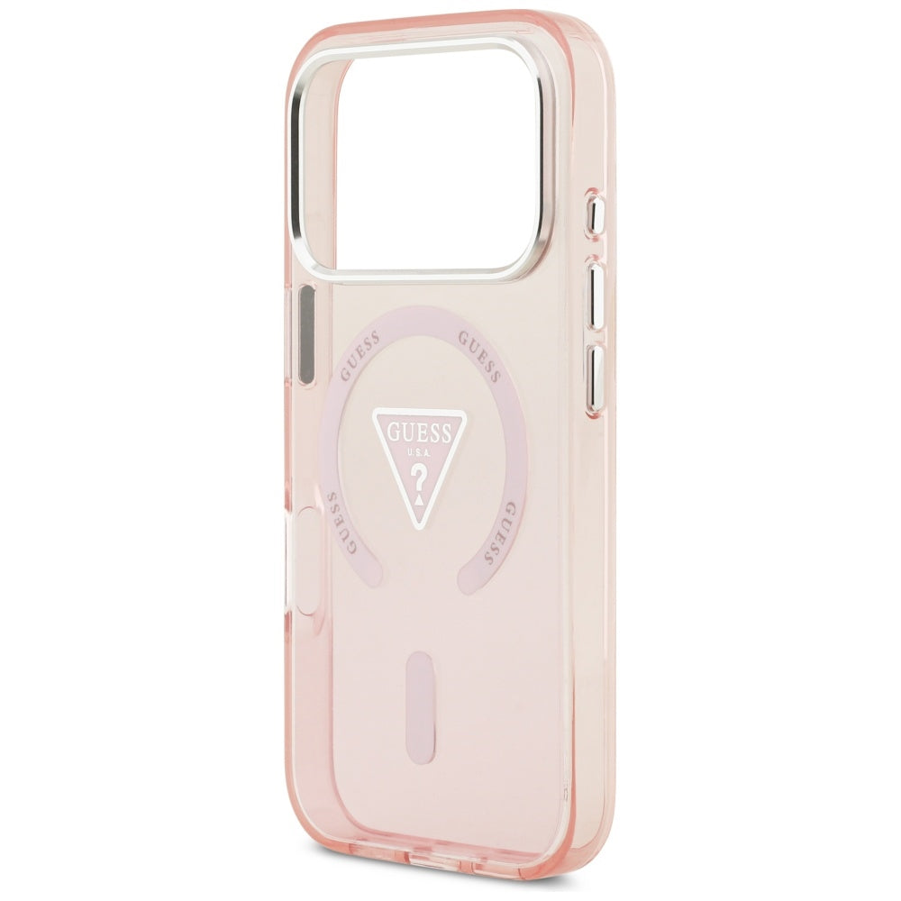 Guess IML Gradient Triangle Logo MagSafe dėklas iPhone 17 Pro - rožinis -- iPhone 17 Pro