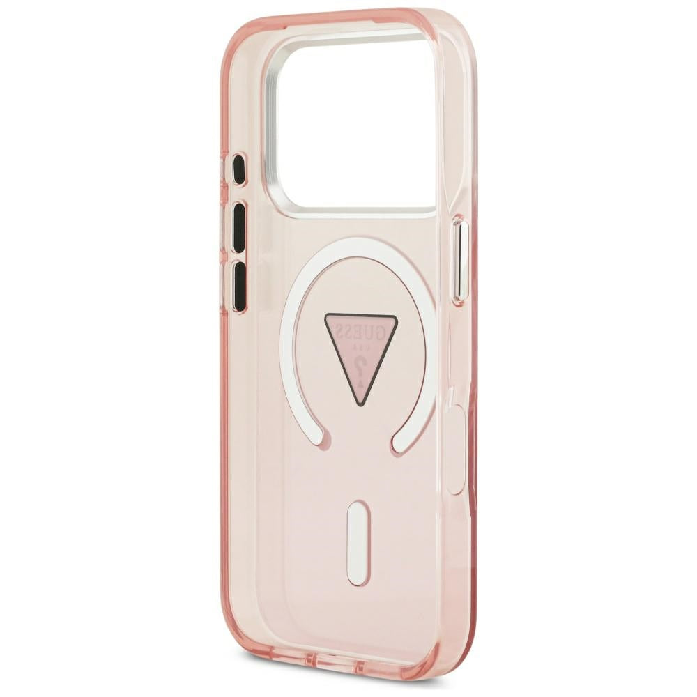 Guess IML Gradient Triangle Logo MagSafe dėklas iPhone 17 Pro - rožinis -- iPhone 17 Pro