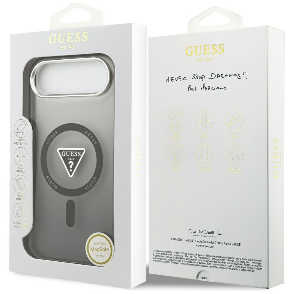 Guess IML Gradient Triangle Logo MagSafe dėklas iPhone Air - juodas -- iPhone Air
