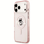 Karl Lagerfeld IML Choupette Sketch Logo MagSafe dėklas iPhone 17 Pro Max - rožinis -- iPhone 17 Pro Max
