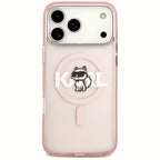 Karl Lagerfeld IML Choupette Sketch Logo MagSafe dėklas iPhone 17 Pro Max - rožinis -- iPhone 17 Pro Max