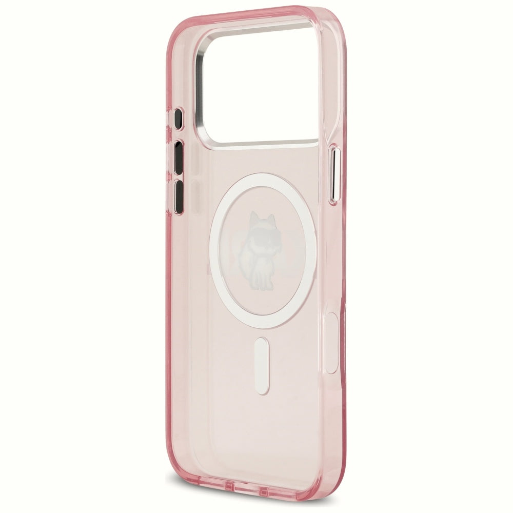Karl Lagerfeld IML Choupette Sketch Logo MagSafe dėklas iPhone 17 Pro Max - rožinis -- iPhone 17 Pro Max