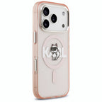 Karl Lagerfeld IML Choupette Sketch Logo MagSafe dėklas iPhone 17 Pro - rožinis -- iPhone 17 Pro
