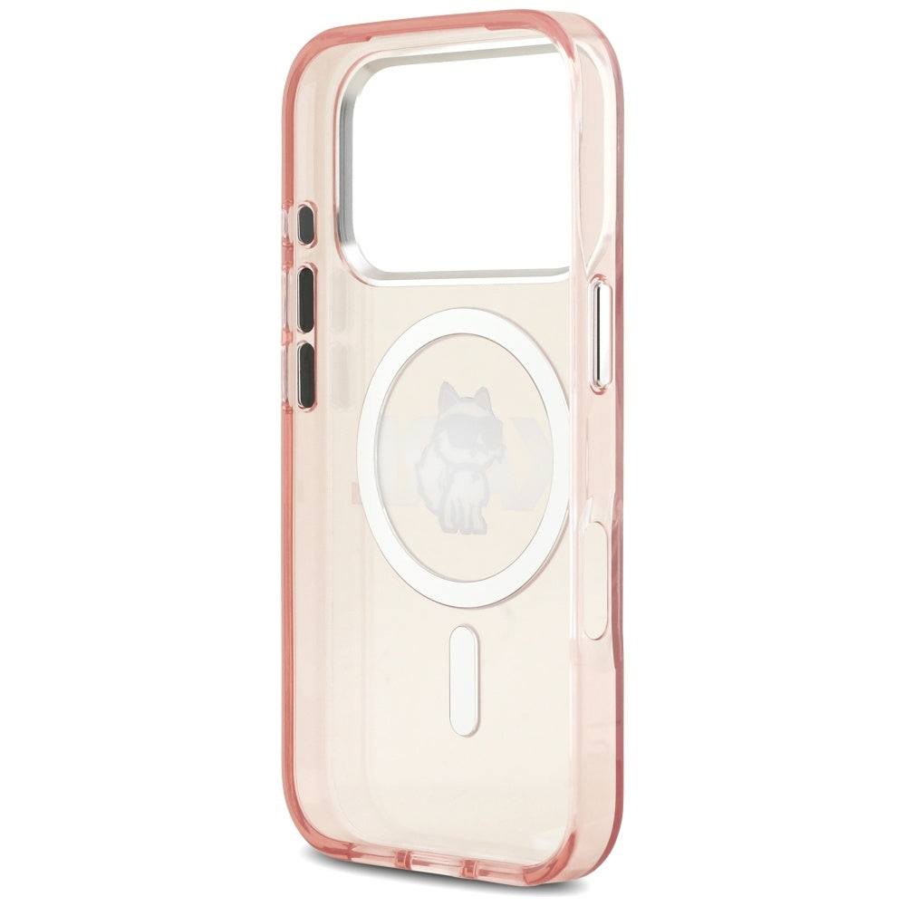 Karl Lagerfeld IML Choupette Sketch Logo MagSafe dėklas iPhone 17 Pro - rožinis -- iPhone 17 Pro